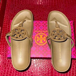 Tory Burch Miller Cloud Sandal in Olive Green, size 9.5